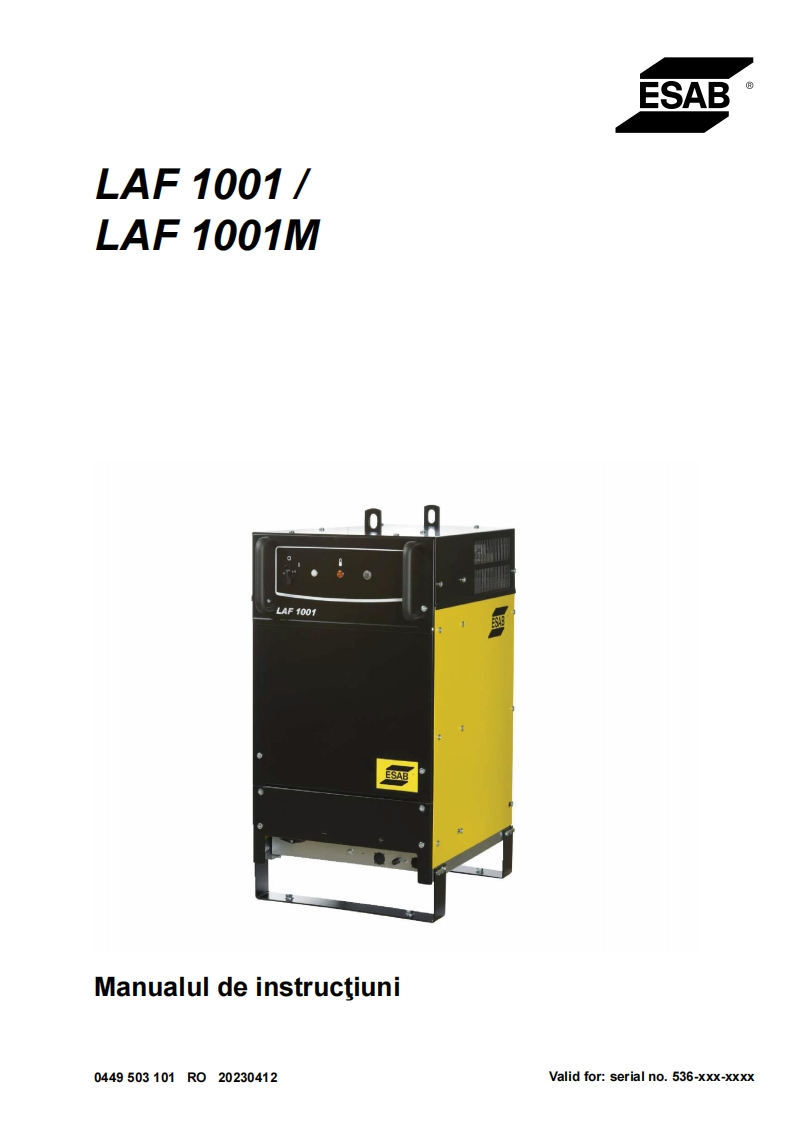 ESAB-LAF 1001操作手册含电器原理图-找手册网